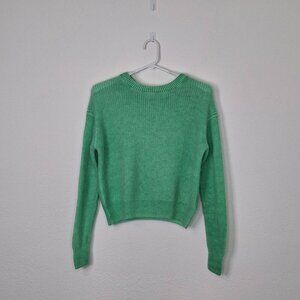 Line 100% Cashmere Sweater Sz M Crop Slouchy Preppy Boho Colorful